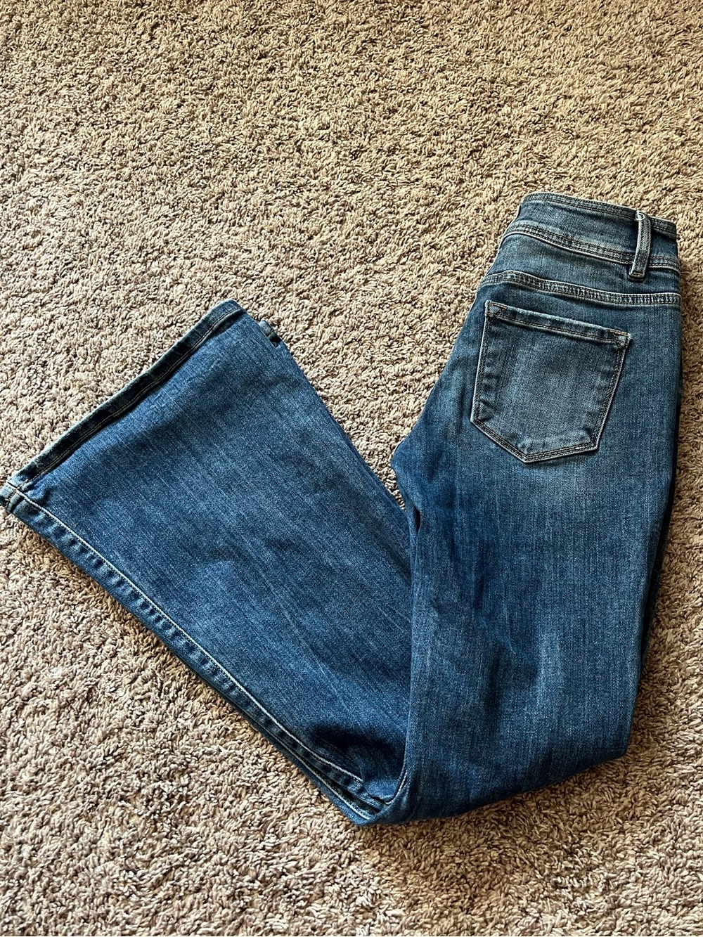 Women’s KanCan Dark Wash Distressed Denim Jeans Bootcut Flare Mid Rise Kurvy 26